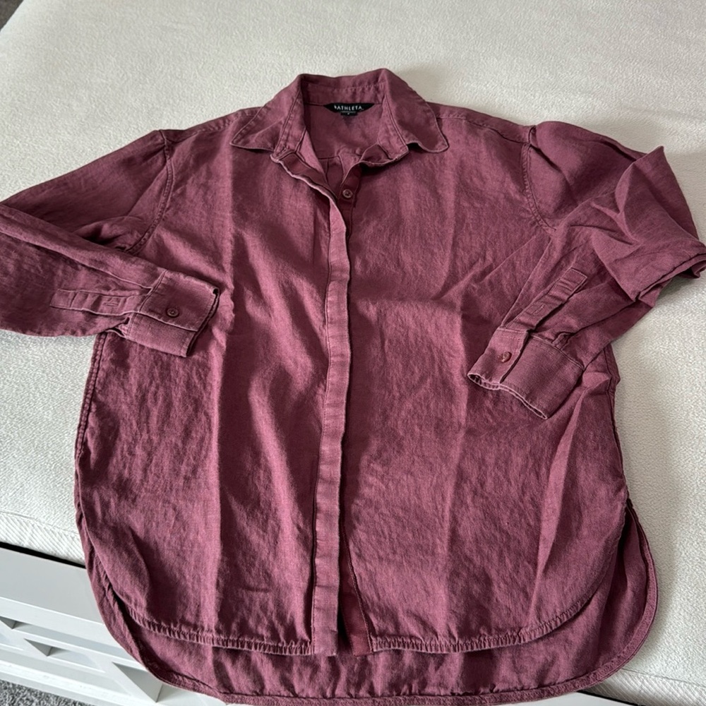 Athleta Playa Linen Shirt Sz S